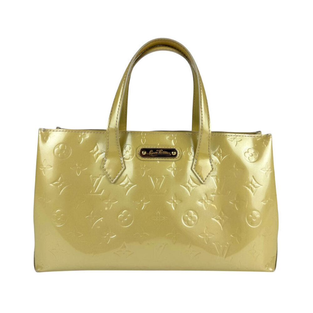Louis Vuitton Monogram Vernis Wilshire Handbag Bron White Corail